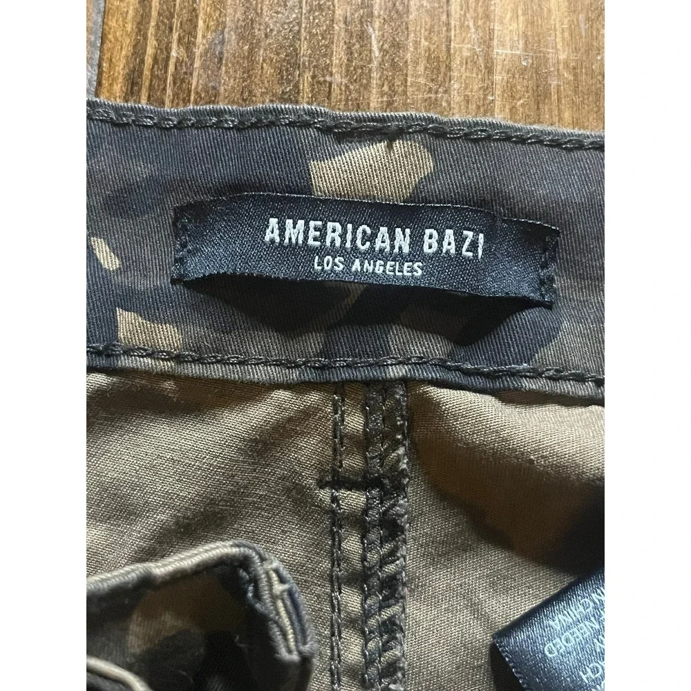 American Bazi Camo Cargo Pants Orange Pocket Zip Detail Jogger Style‎ Size S